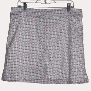 Izod Golf Geo Print Skort Skirt Tennis Peach Turquoise 12 bv